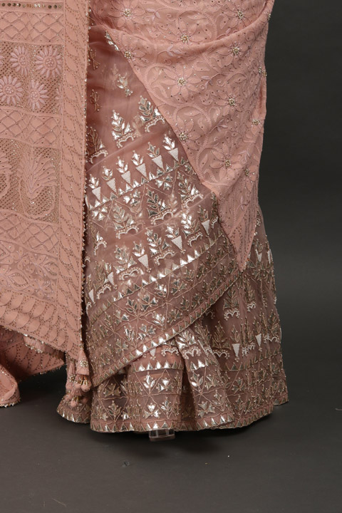 Peach Embellished Lehenga Sareeuntitled (12 of 14)